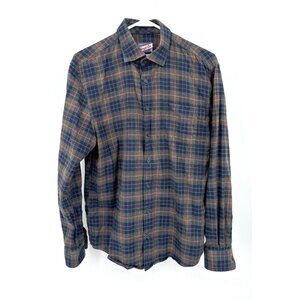 JOHNNIE-O Hangin’ Out Green Plaid Flannel Long Sleeve Button Up Sz M